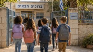 ילדים חוזרעים לבית ספר